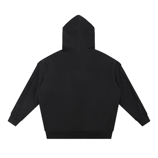Casual Contrast-Trim Techwear Hoodie – Futuristic Zip-Up Windbreaker for Fall & Outdoor