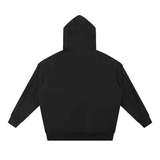 Casual Contrast-Trim Techwear Hoodie – Futuristic Zip-Up Windbreaker for Fall & Outdoor - B&M