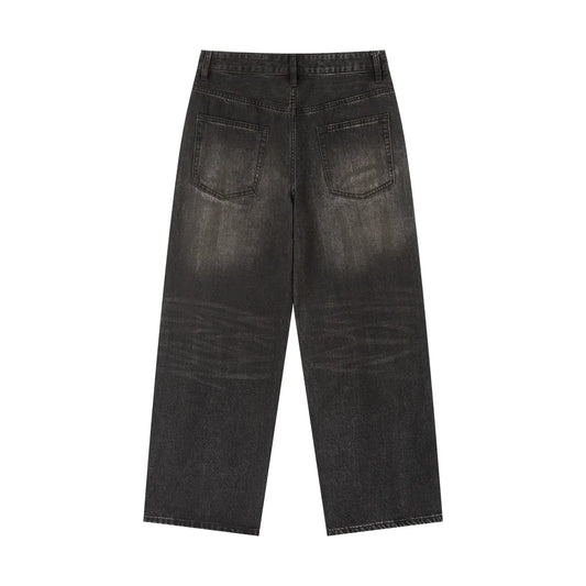 Vintage Wash Heavyweight Denim Jeans - B&M