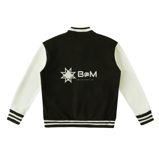 Two-Tone Fleeced Varsity Jacket