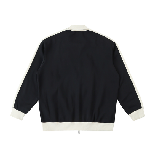 Contrast Trim Stand Collar Jacket