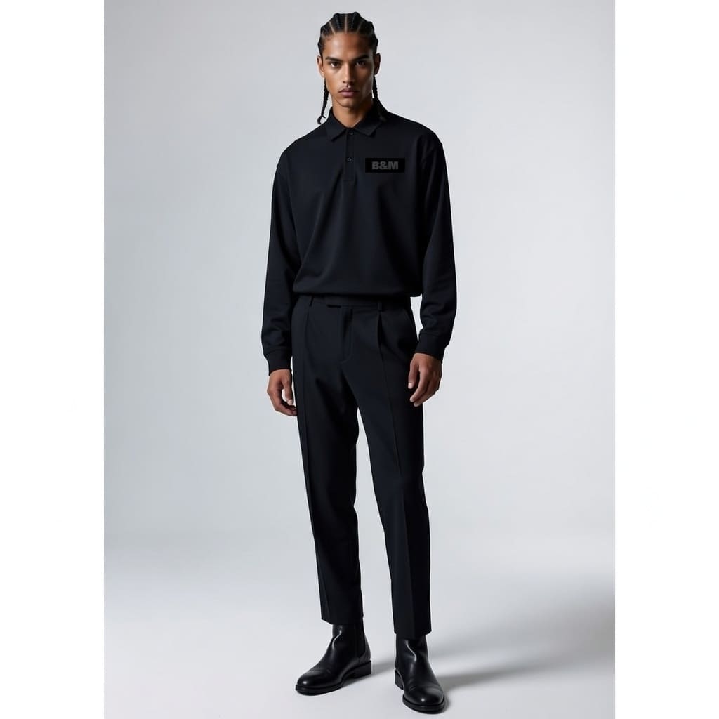 Men's Heavyweight Fleece Drop-Shoulder Polo