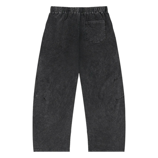 Snow Wash Drawstring Cotton Pants - B&M