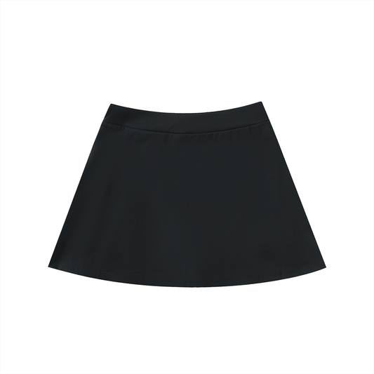 High-Waist Pocketed A-Line Skirt