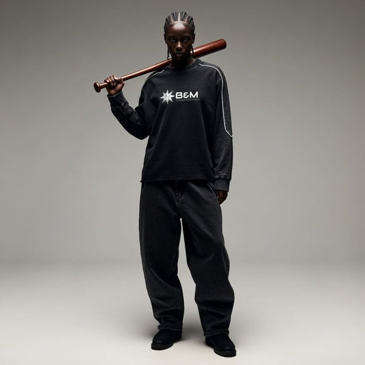 Vintage-Style Raw-Hem Sweatshirt