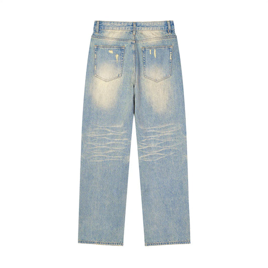 Sun Fade Raw Hem Denim Jeans - B&M