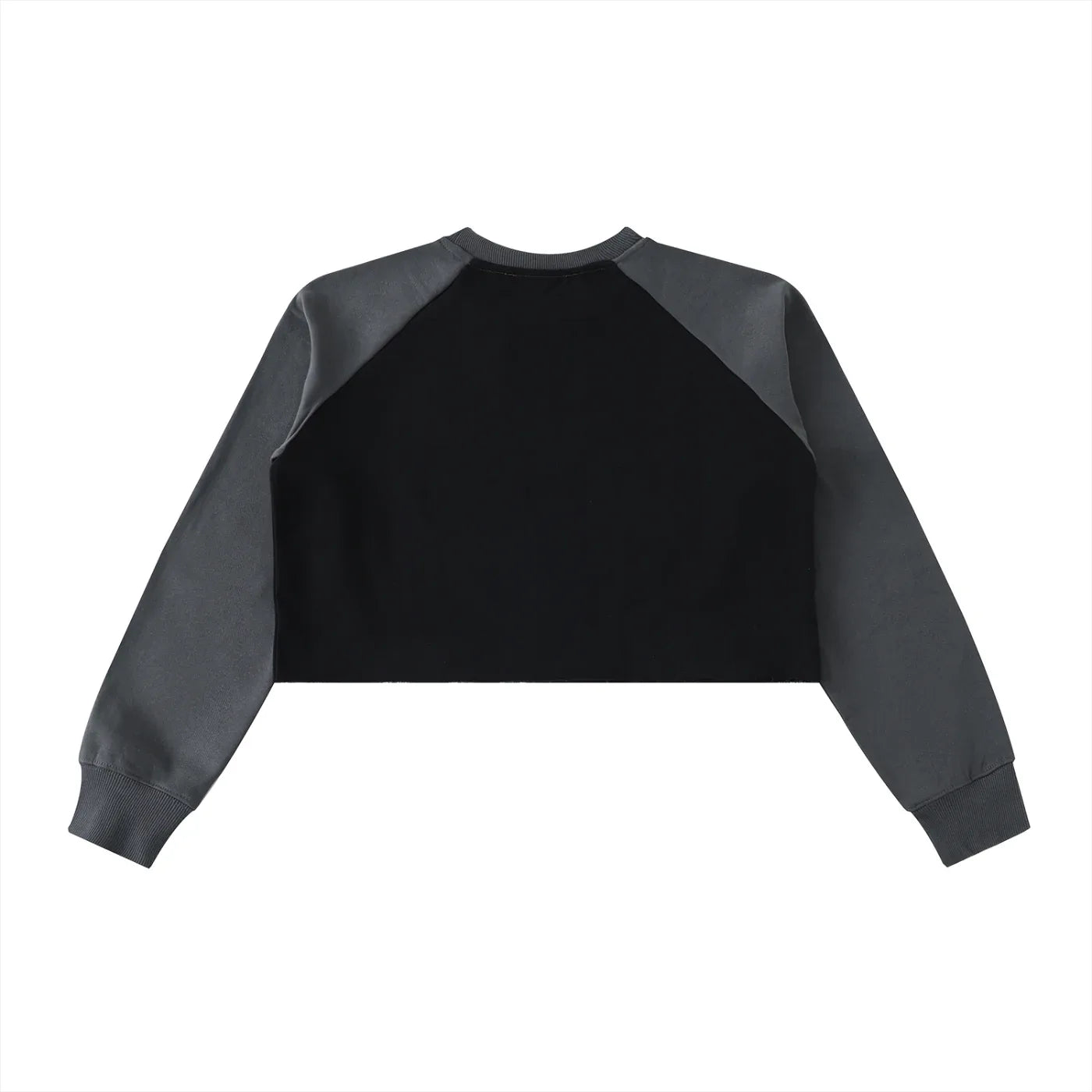 Raw-Hem Color-Block Raglan Crop Sweatshirt - B&M