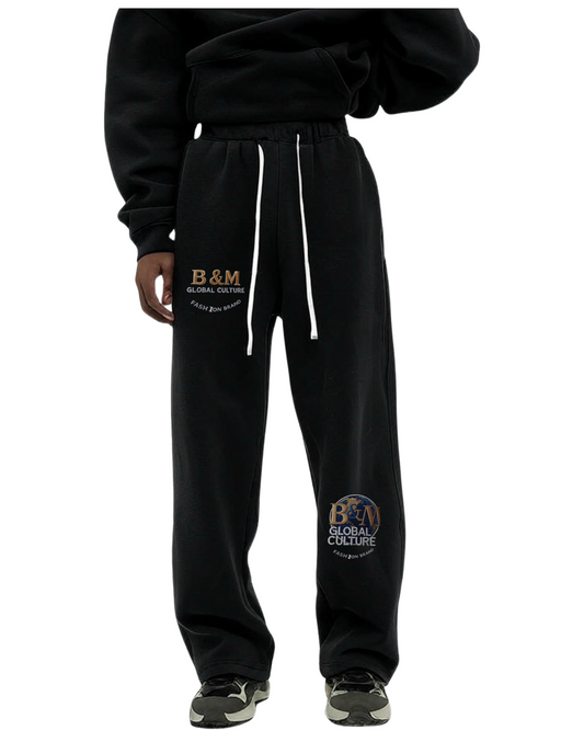 Streetwear Unisex Solid Color Fleece Straight Leg Pants