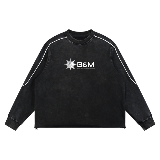 Vintage-Style Raw-Hem Sweatshirt