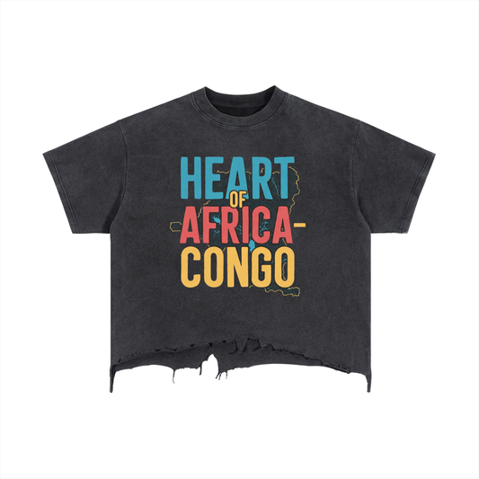 Vintage Wash Boxy Distressed Hem T-Shirt