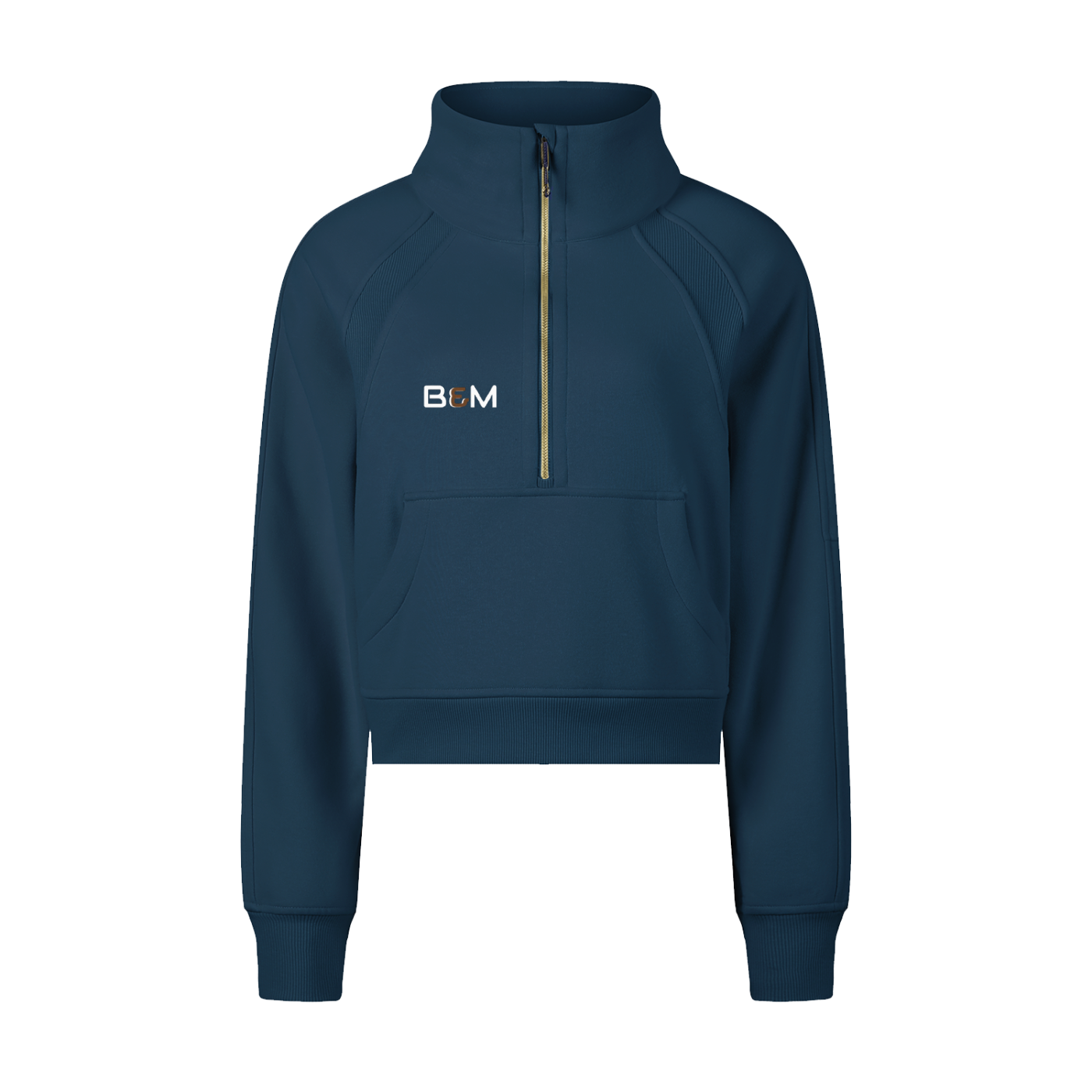 Varsity Letter Zip Sweatshirt – Cropped Track Jacket with High Neck