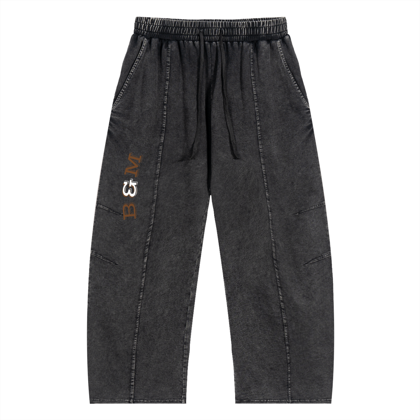 Snow Wash Drawstring Cotton Pants