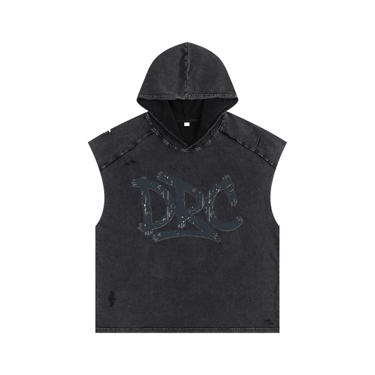 Snow Washed Boxy Hooded Tank Top