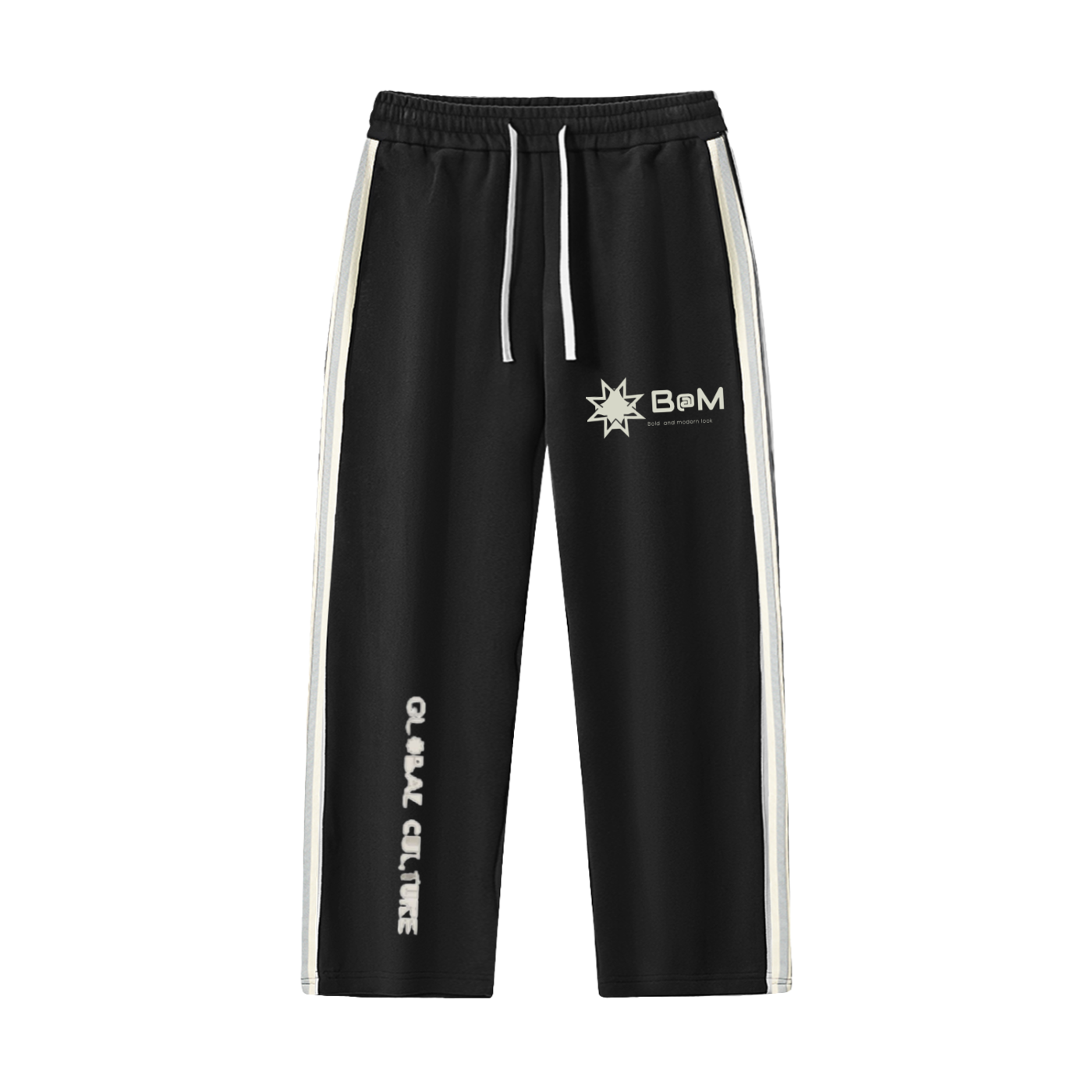 Contrast Side-Stripe Straight-Leg  Pants