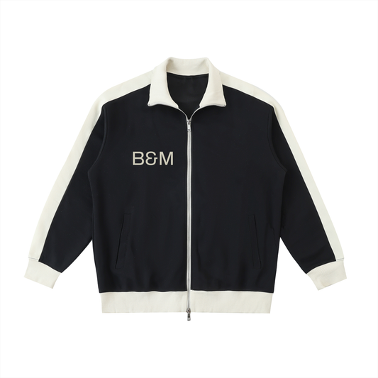 Contrast Trim Stand Collar Jacket