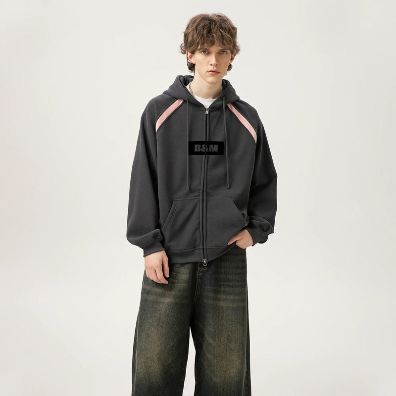 Unisex Solid Drawstring Pocket Zip-Up - B&M 