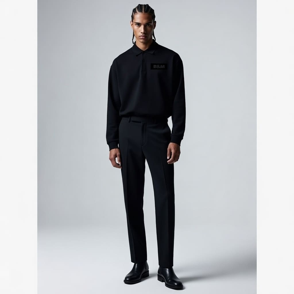 Men's Heavyweight Fleece Drop-Shoulder Polo