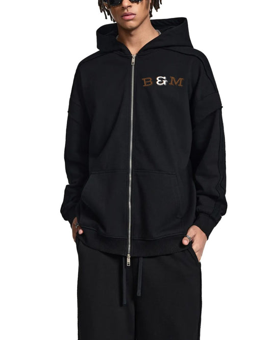 Contrast Zip Hoodie