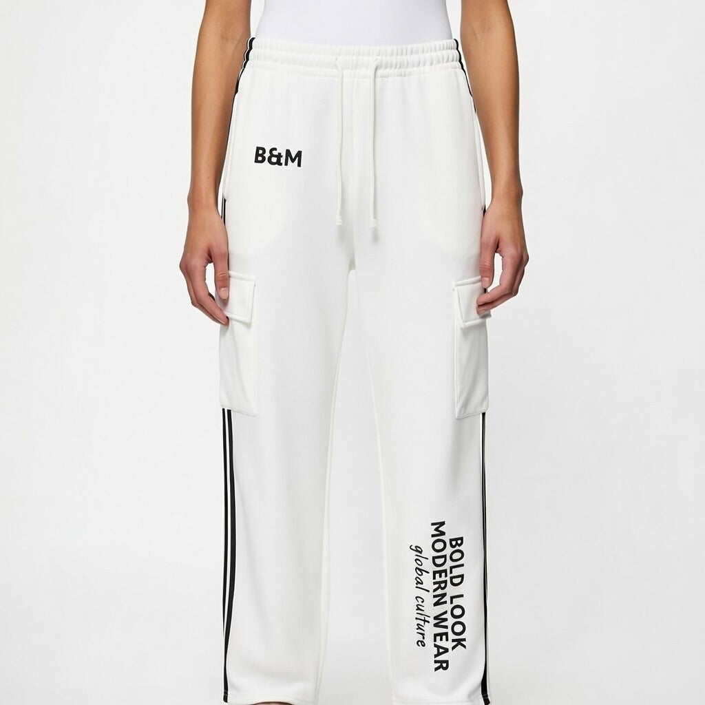 Unisex Side Stripe Straight-Leg Pants