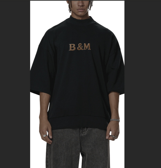 A heavyweight Oversized Mock Neck T-shirt