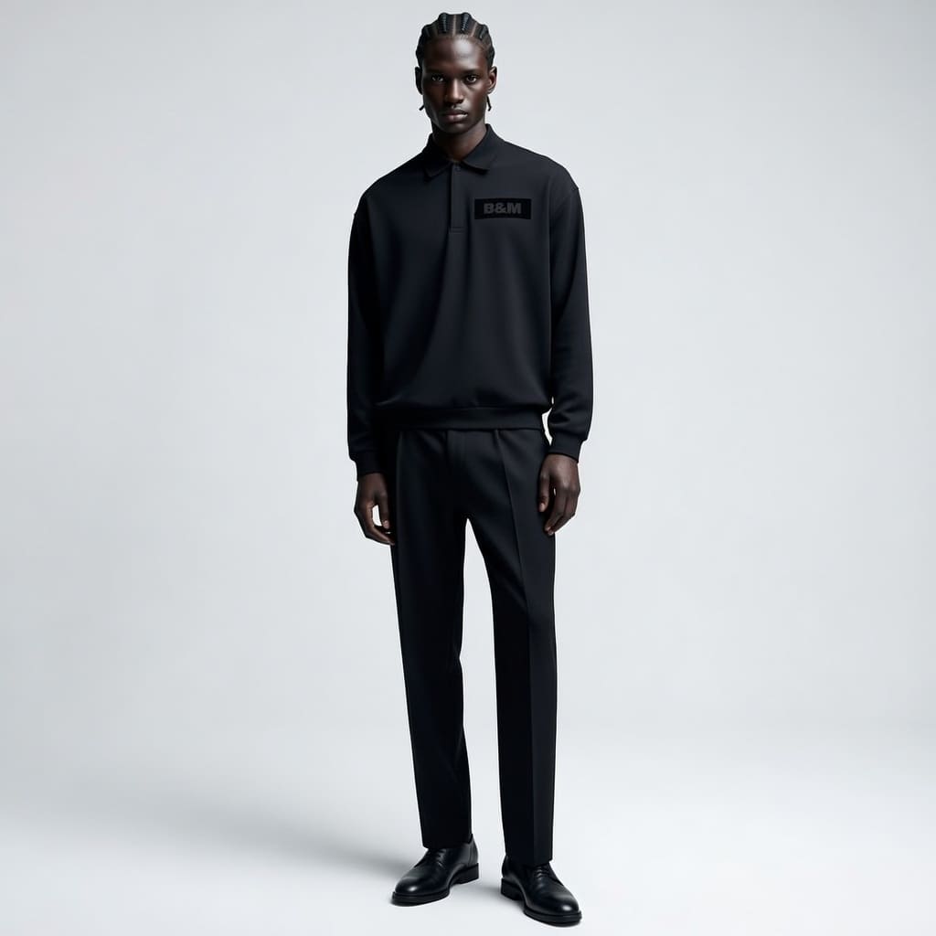 Men's Heavyweight Fleece Drop-Shoulder Polo