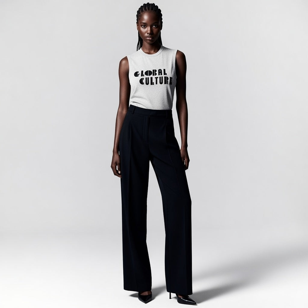 Raw Edge Cotton Tank Top