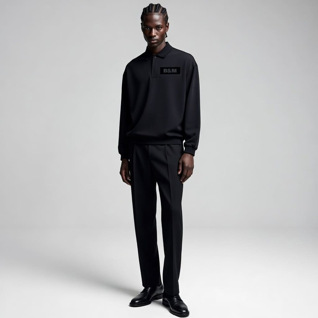 Men's Heavyweight Fleece Drop-Shoulder Polo