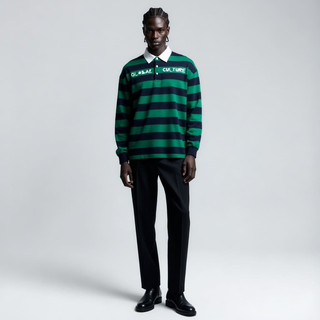 Color Block Stripe Polo Shirt