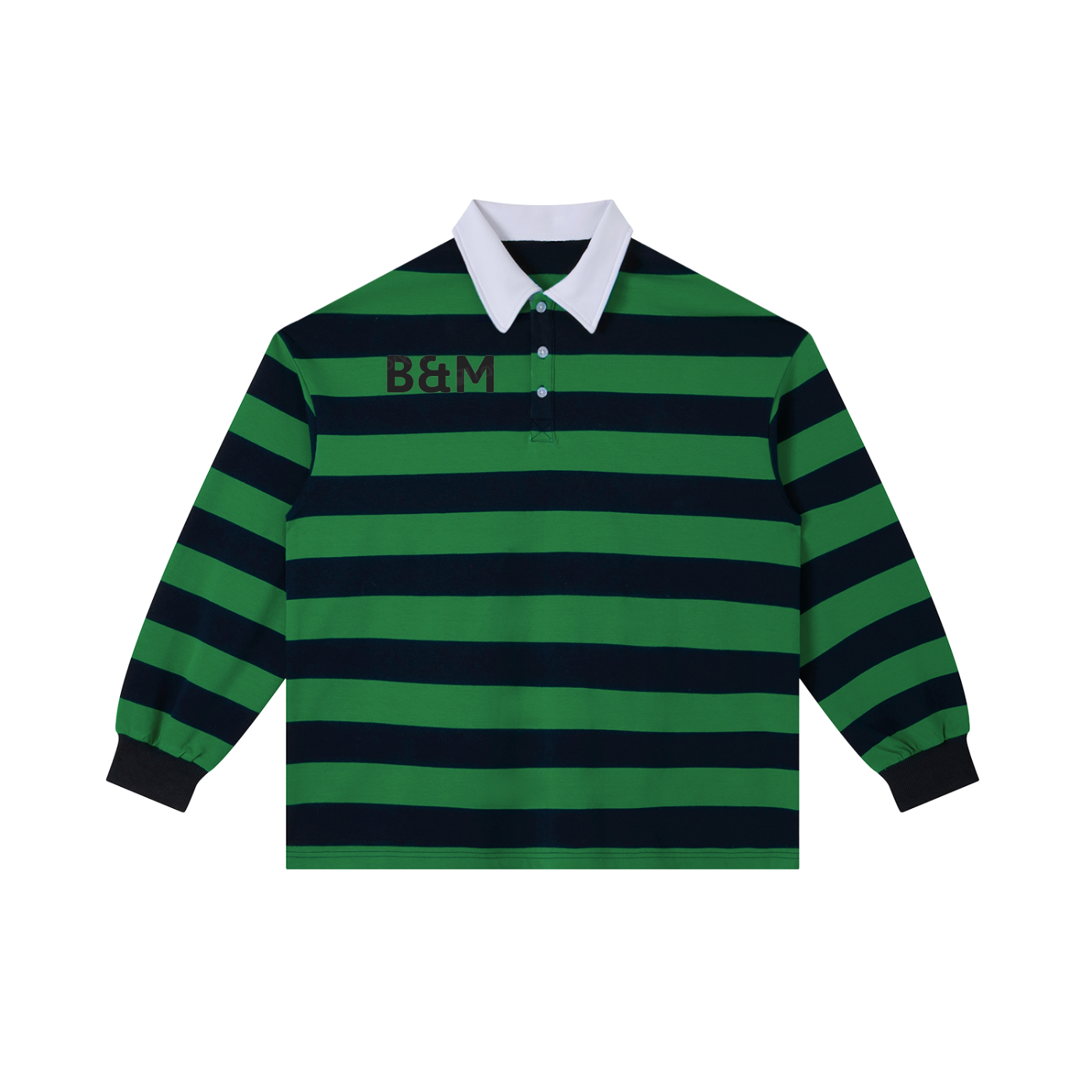Green-Black lined polo