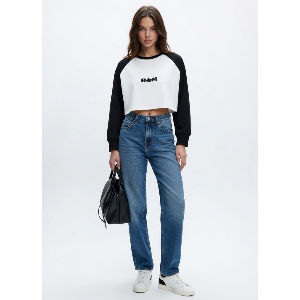 Long Sleeve Cotton Crop Top – Comfortable & Stylish Fit