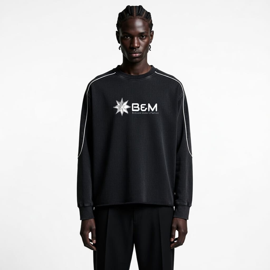 Vintage-Style Raw-Hem Sweatshirt