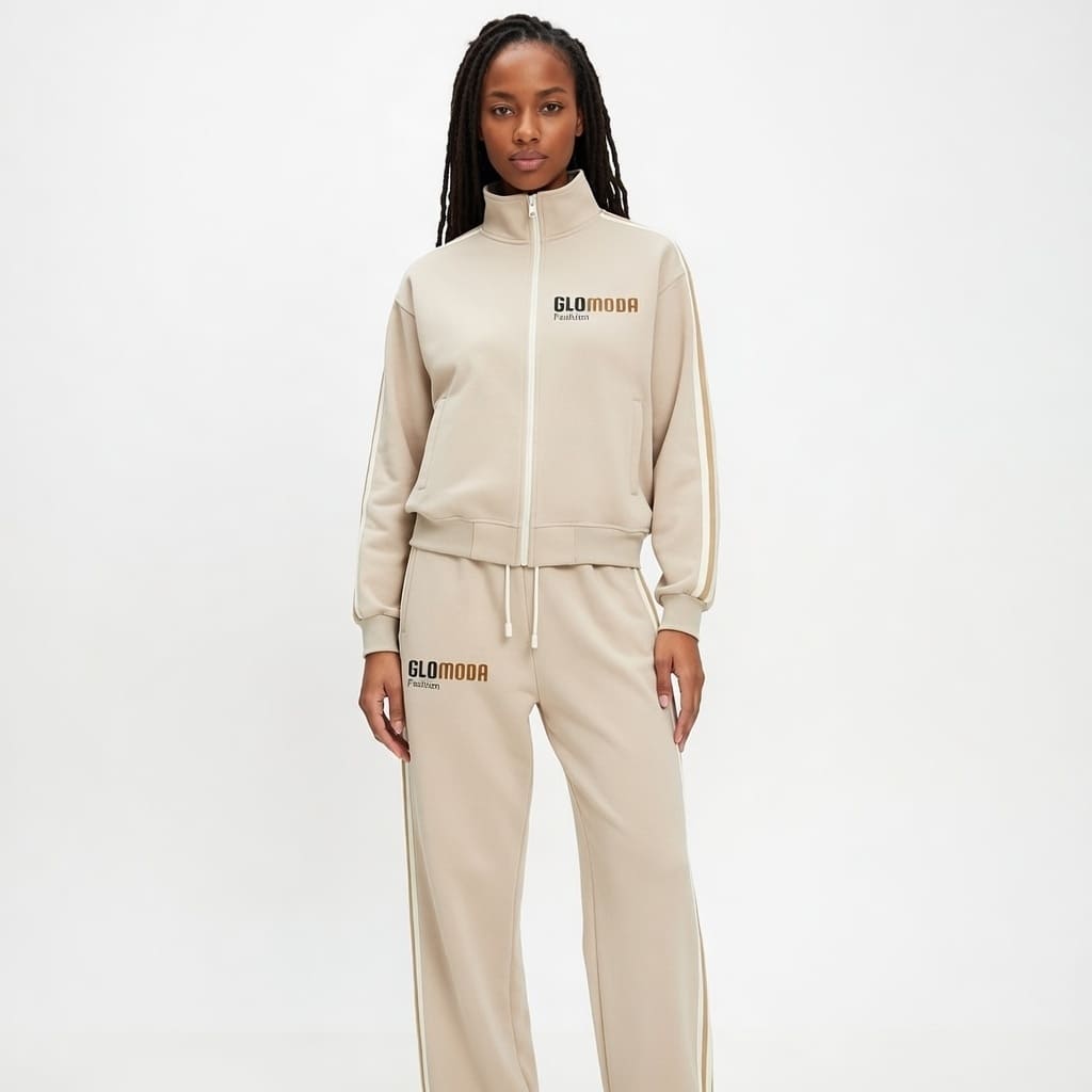 High-Neck Graphic Zip Jacket