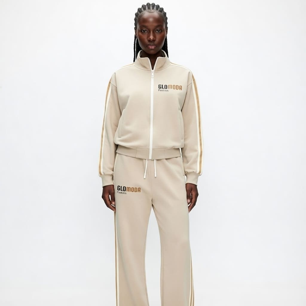 High-Neck Graphic Zip Jacket