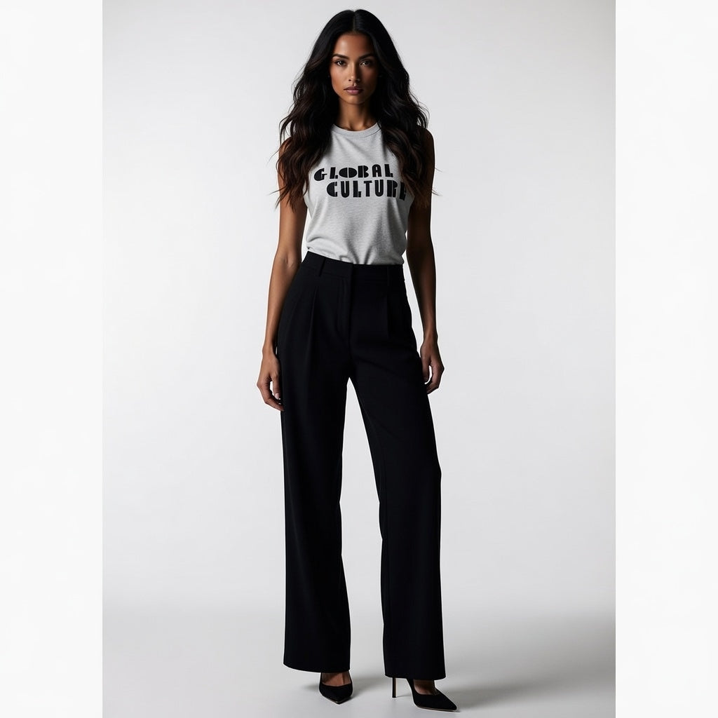 Raw Edge Cotton Tank Top