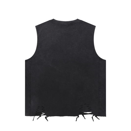Snow Washed Raw-Hem Tank Top