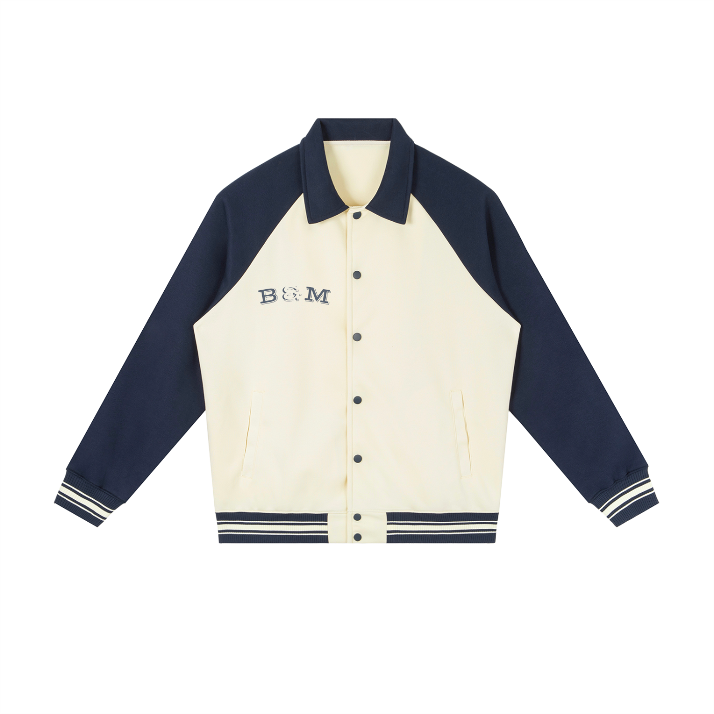 Contrast Raglan Sleeve Baseball Jacket
