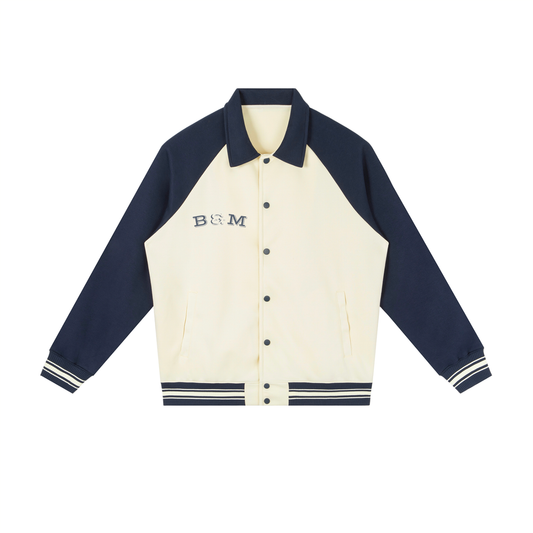 Contrast Raglan Sleeve Baseball Jacket
