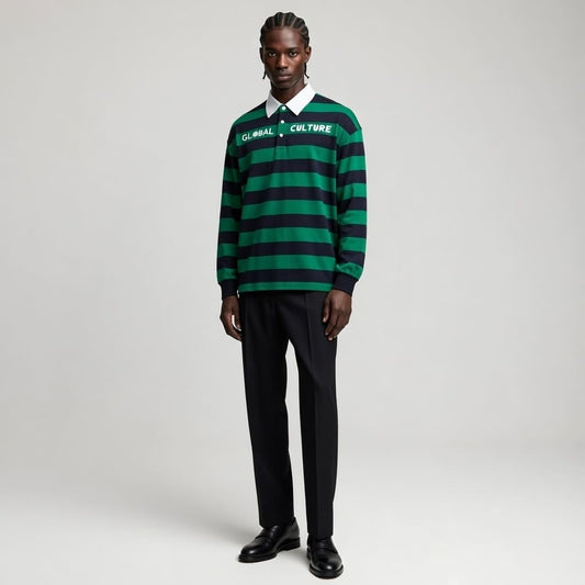 Color Block Stripe Polo Shirt