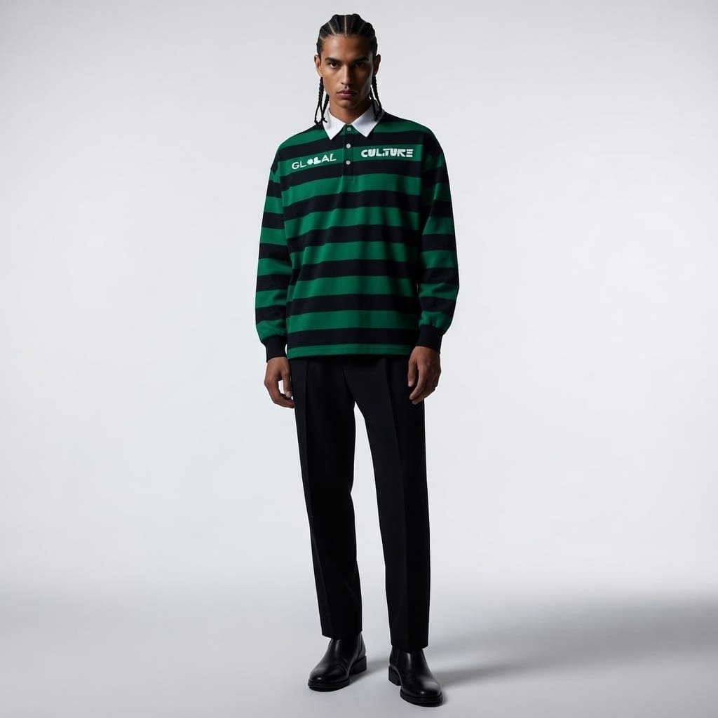 Color Block Stripe Polo Shirt