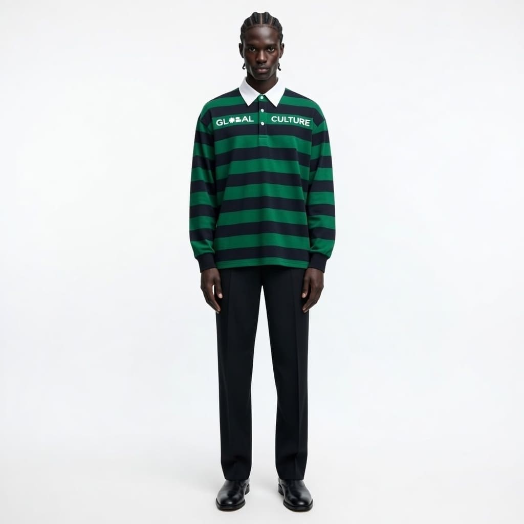 Color Block Stripe Polo Shirt