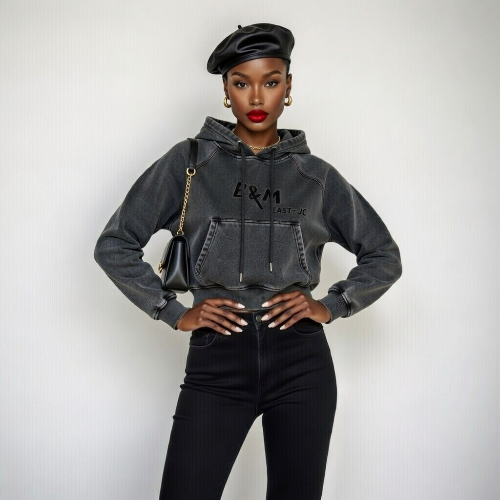 Hat and Beyond Women's  Crop Top Hoodie Pullover Sweatshirt Long Sleeve