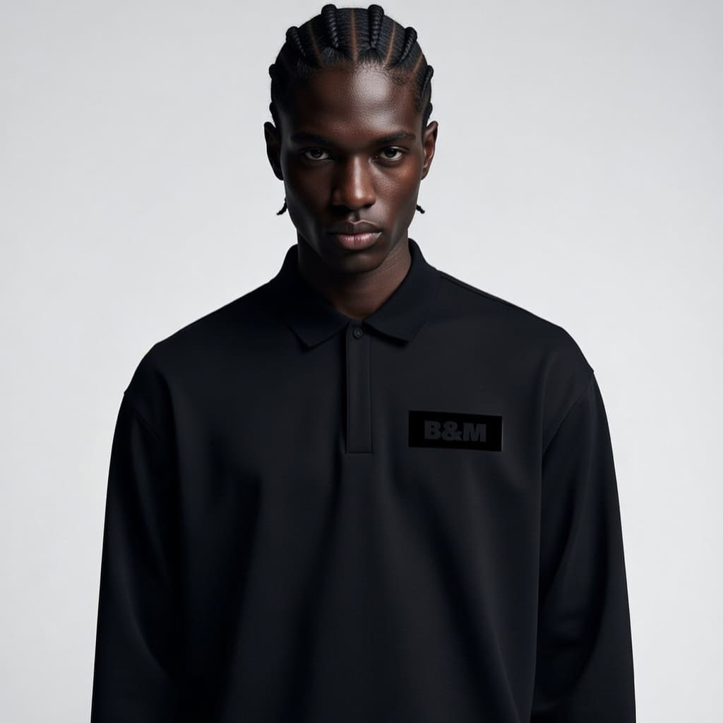 Men's Heavyweight Fleece Drop-Shoulder Polo