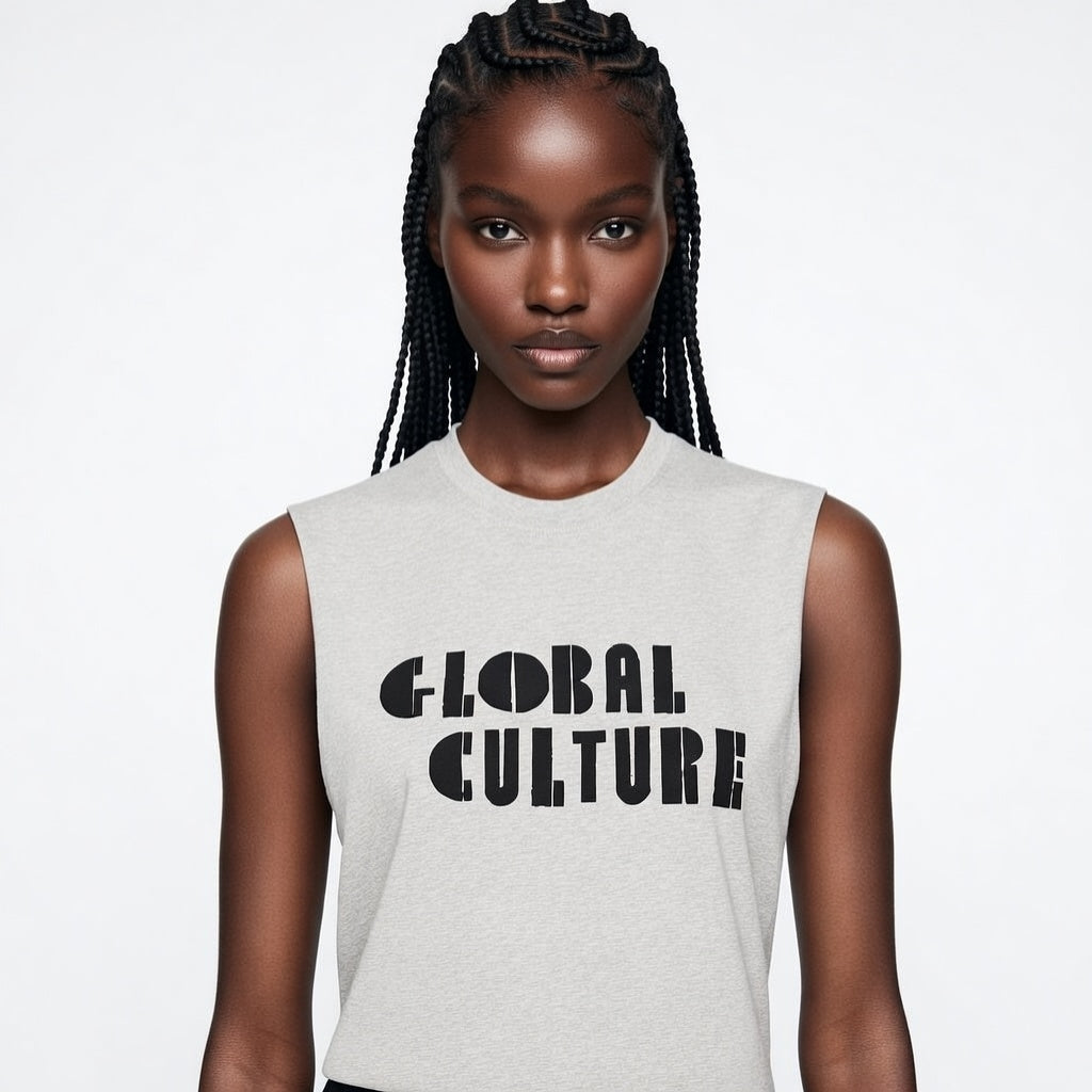 Raw Edge Cotton Tank Top