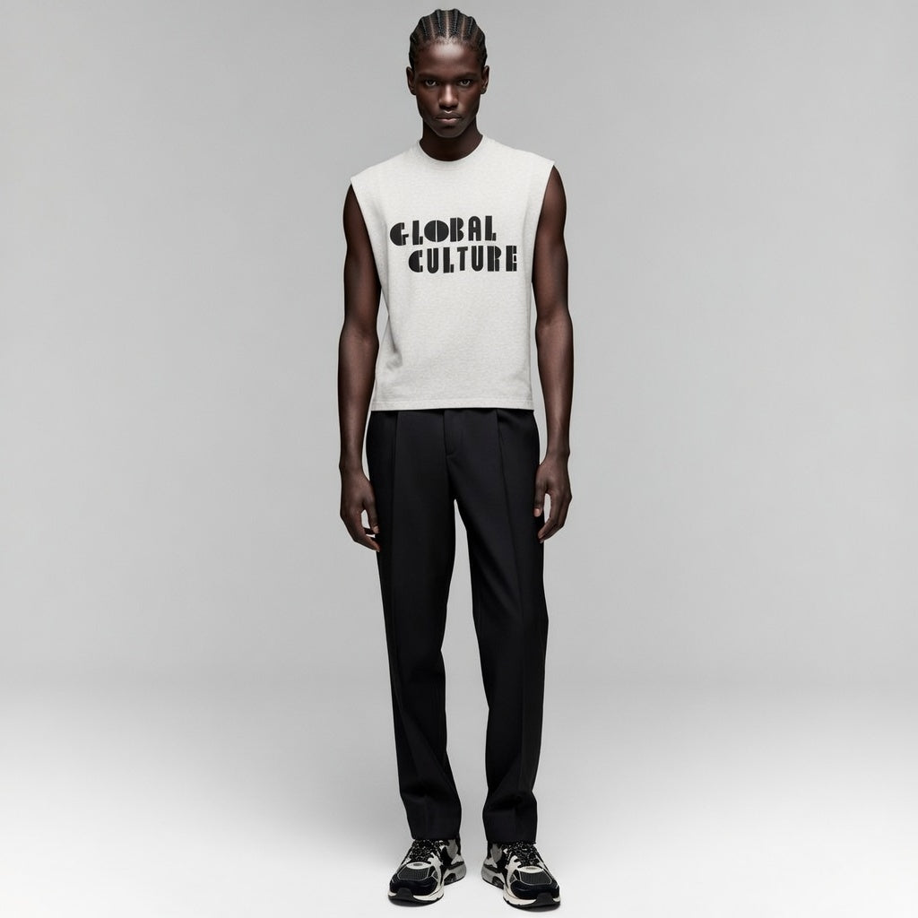 Raw Edge Cotton Tank Top