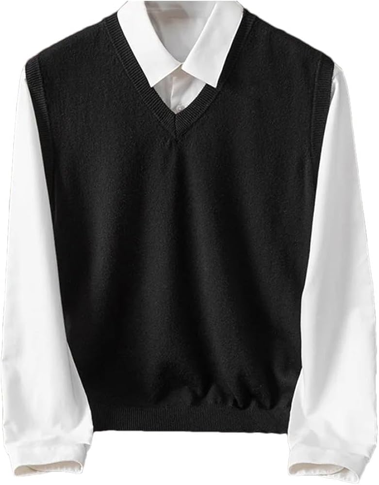 White Shirt with Sleeveless Sweater
